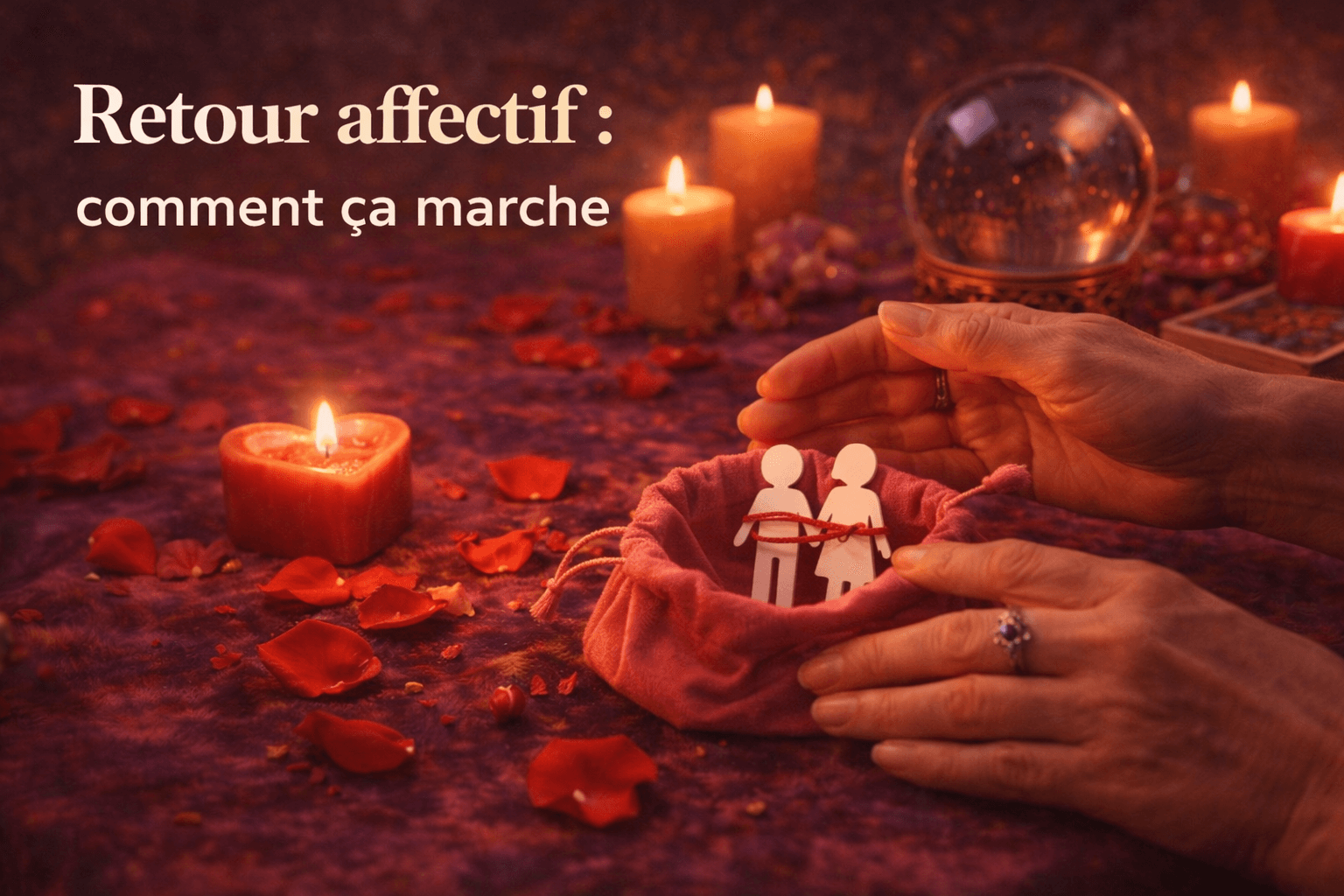Image à la une : bougie et symboles, ambiance rituelle